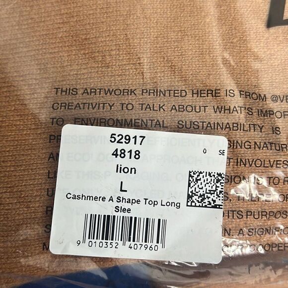 NWT Wolford 52917 Cashmere A Shape Top Long Sleeves L Lion - Picture 14 of 15